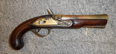 Lot 284 - A FLINTLOCK BLUNDERBUSS PISTOL BY HEYLIN