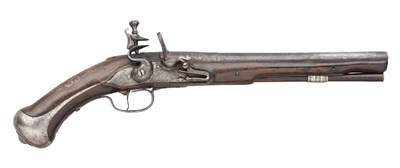 Lot 285 - A 28 BORE FLINTLOCK HOLSTER PISTOL BY THOMAS (1) BRIND