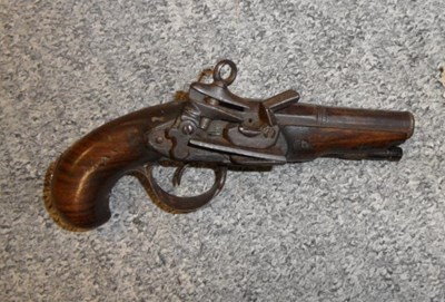 Lot 293 - A 40 BORE SPANISH MIQUELET-LOCK TRAVELLING PISTOL
