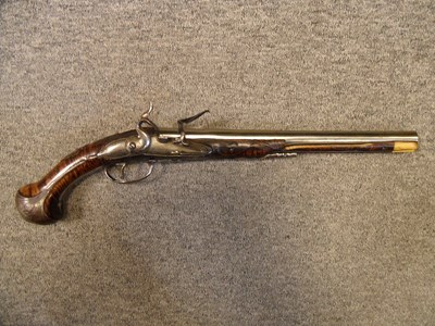 Lot 301 - A 14 BORE ADRIATIC FLINTLOCK HOLSTER PISTOL