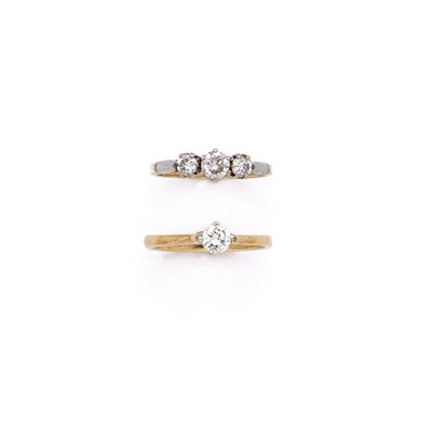 Lot 324 - TWO DIAMOND RINGS