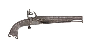 Lot 310 - A 20 BORE HIGHLAND FLINTLOCK BELT PISTOL FORMED ENTIRELY OF STEEL BY MACLEOD
