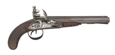 Lot 313 - A 25 BORE D.B. FLINTLOCK PISTOL BY DURS EGG