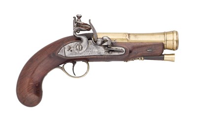 Lot 314 - A FLINTLOCK BLUNDERBUSS PISTOL BY THOMSON