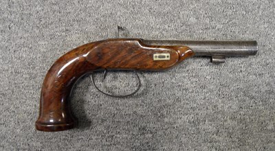 Lot 329 - A 16 BORE AUSTRIAN PERCUSSION PISTOL WITH CONCEALED HAMMER BY MISSILLIEUR