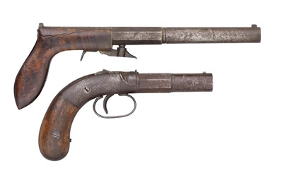 Lot 330 - A .34 CALIBRE U.S. PERCUSSION UNDER-HAMMER BOOT PISTOL BY THRESHER