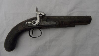 Lot 333 - A 32 BORE PERCUSSION TRAVELLING PISTOL BY MACE
