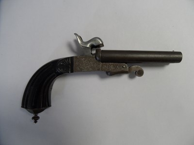 Lot 338 - A 54 BORE D.B. BELGIAN PIN-FIRE PISTOL