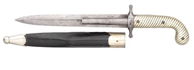 Lot 345 - A 120 BORE FRENCH DUMONTHIER PATENT COMBINED D.B. PERCUSSION PISTOL AND DAGGER