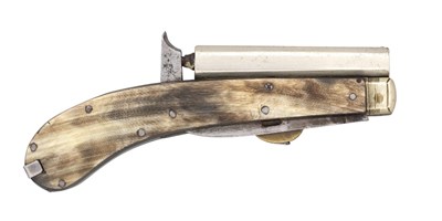 Lot 346 - A PERCUSSION KNIFE-PISTOL BY UNWIN & RODGERS