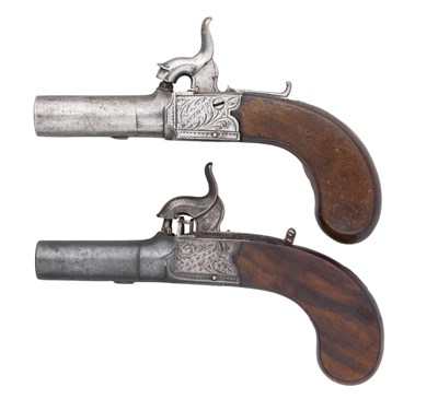 Lot 356 - A 50 BORE PERCUSSION BOX-LOCK POCKET PISTOL BY GATWARD