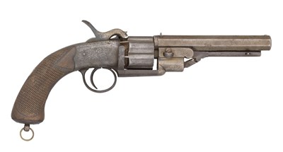 Lot 360 - AN 80 BORE TRANSITIONAL SIX-SHOT SINGLE-ACTION PERCUSSION GAS-SEAL REVOLVER