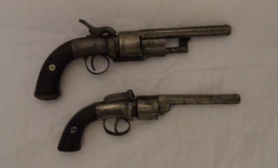 Lot 363 - A 50 BORE TRANSITIONAL SIX-SHOT SINGLE-ACTION PERCUSSION REVOLVER
