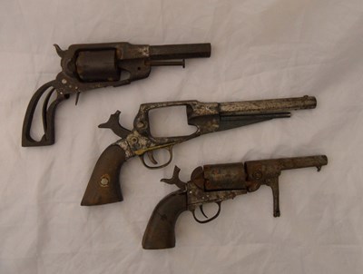 Lot 366 - THREE INCOMPLETE PERCUSSION REVOLVERS