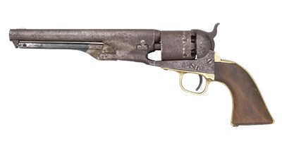 Lot 369 - A .36 CALIBRE COLT MODEL 1861 NAVY REVOLVER WITH FACTORY ENGRAVING