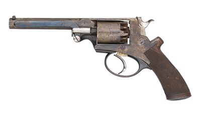 Lot 382 - A 54 BORE BEAUMONT-ADAMS FIVE-SHOT DOUBLE ACTION PERCUSSION REVOLVER RETAILED BY THOMAS HORSLEY