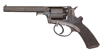 Lot 386 - A 54 BORE BEAUMONT-ADAMS FIVE-SHOT DOUBLE ACTION PERCUSSION REVOLVER BY DEANE ADAMS & DEANE
