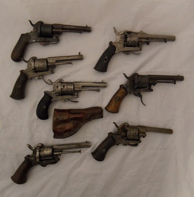 Lot 391 - SIX PIN-FIRE DOUBLE-ACTION REVOLVERS