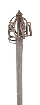 Lot 400 - A SCOTTISH BASKET-HILTED BROADSWORD