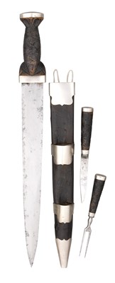 Lot 406 - A SCOTTISH SILVER-MOUNTED DIRK