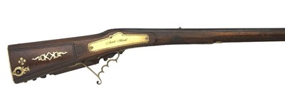 Lot 419 - A .300 CALIBRE AUSTRIAN BREECH-LOADING AIRGUN OF BELLOWS TYPE BY JAKOB KRESKO IN GRATZ