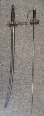Lot 443 - TWO EUROPEAN SILVER-HILTED SMALL-SWORDS