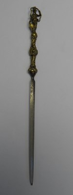 Lot 444 - A STILETTO WITH DECORATED HILT