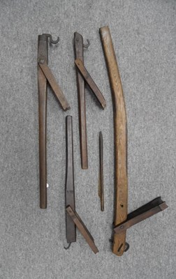 Lot 484 - FOUR 'GOAT'S FOOT' SPANNING DEVICES FOR CROSSBOWS