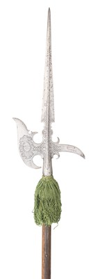 Lot 488 - A RARE GERMAN ETCHED HALBERD FOR THE GUARD OF CHRISTIAN