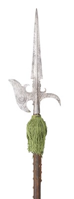 Lot 489 - A GERMAN ETCHED HALBERD FOR THE SAXON ELECTORAL GUARD