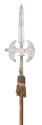 Lot 493 - A FRENCH HALBERD FOR THE FRENCH ROYAL SWISS GUARD