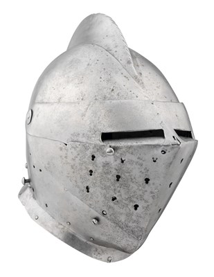 Lot 527 - A COMPOSITE SOUTH GERMAN CLOSE HELMET FOR HEAVY FIELD USE