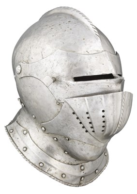 Lot 528 - A COMPOSITE SOUTH GERMAN CLOSE HELMET