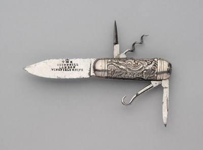 Lot 771 - A SILVER-MOUNTED FIXED-BLADE COMPANION KNIFE, THORNHILL, LONDON, 1874, PROBABLY THOMAS JOHNSON