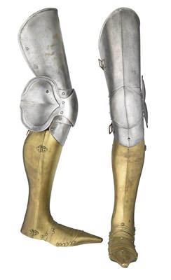 Lot 596 - A PAIR OF LEGHARNESS IN THE LATE 15TH CENTURY GERMAN 'GOTHIC' STYLE