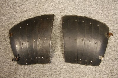 Lot 599 - A PAIR OF COMPOSITE GERMAN PIKEMAN'S TASSETS