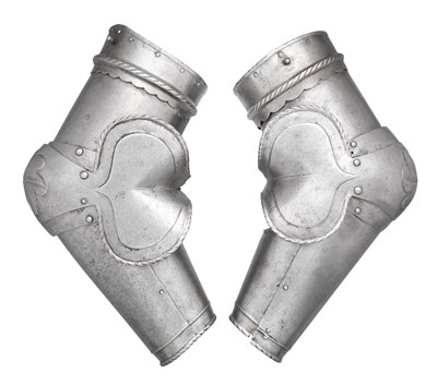 Lot 600 - A PAIR OF SOUTH GERMAN VAMBRACES