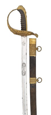 Lot 624 - AN IMPERIAL AUSTRIAN MODEL 1850/71 NAVAL OFFICER'S SWORD