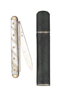 Lot 635 - A FINE FRENCH FOLDING KNIFE, PARIS, 1838