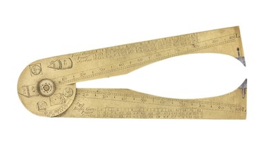 Lot 647 - A RARE GUNNER'S FOLDING CALLIPER