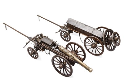 Lot 672 - A FINELY CONSTRUCTED FRENCH MODEL CANNON BASED ON THE GRIBEAUVAL SYSTEM
