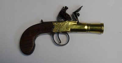 Lot 684 - A FLINTLOCK BLUNDERBUSS PISTOL SIGNED H. NOCK