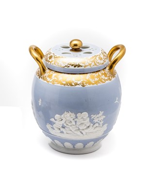 Lot 31 - A SPODE POT POURRI JAR AND COVER, CIRCA 1815