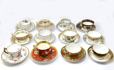 Lot 60 - A GROUP OF TWELVE SPODE CUPS AND SAUCERS, EARLY 19TH CENTURY