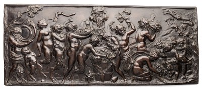 Lot 62 - A BRONZE PLAQUE OF THE SACRIFICE TO BACCHUS, AFTER CLAUDE MICHEL CALLED CLODION (1738-1814)