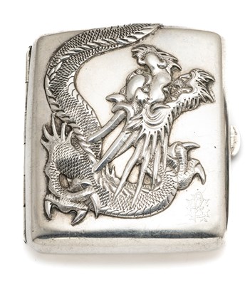 Lot 85 - A CHINESE SILVER CIGARETTE CASE, WANG HING, CANTON, HONG KONG OR SHANGHAI, EARLY 20TH CENTURY