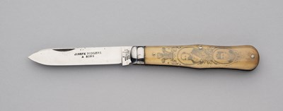 Lot 600 - A RARE SOUVENIR KNIFE, JOSEPH RODGERS AND SONS, NO. 6 NORFOLK STREET, SHEFFIELD, DATED 1876