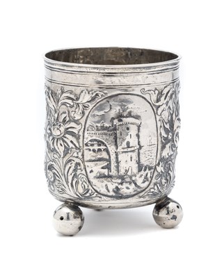 Lot 91 - â€¡ A GERMAN SILVER BEAKER