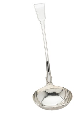 Lot 121 - A GEORGE III SILVER SOUP LADLE