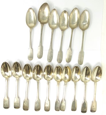 Lot 122 - A MATCHED SET OF TEN VICTORIAN SILVER DESSERT SPOONS